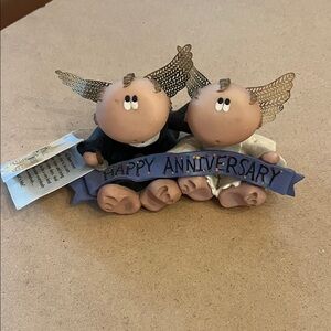 Adorable Angel Cake Toppers with Gold Wings